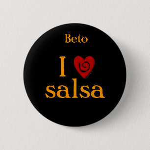 Jag älskar salsa virvlar runt latinsk knapp