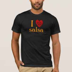 Jag älskar salsa virvlar runt skjortan för tee shirt