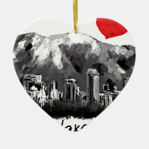 Jag älskar Salt Lake City Julgransprydnad Keramik