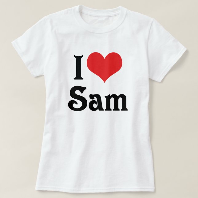 Jag älskar Sam Tröja (Design framsida)
