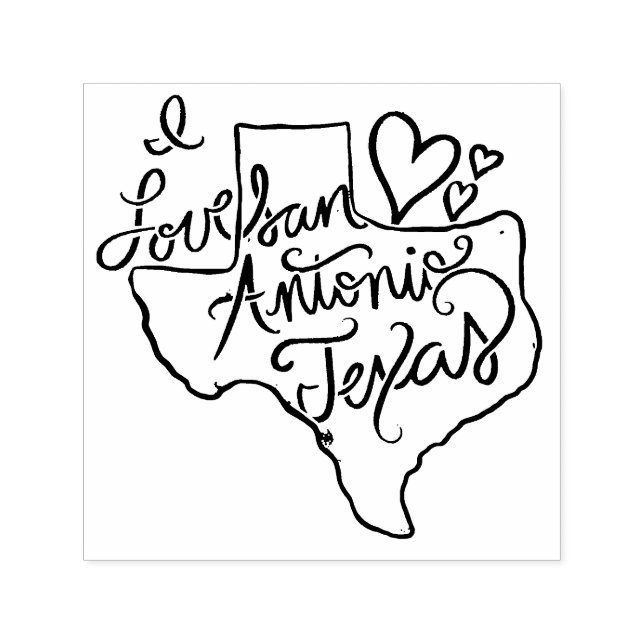 Jag älskar San Antonio Texas Självfärgande Stämpel (Design)