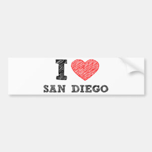 Jag älskar San Diego Bildekal