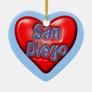 Jag älskar San Diego Julgransprydnad Keramik