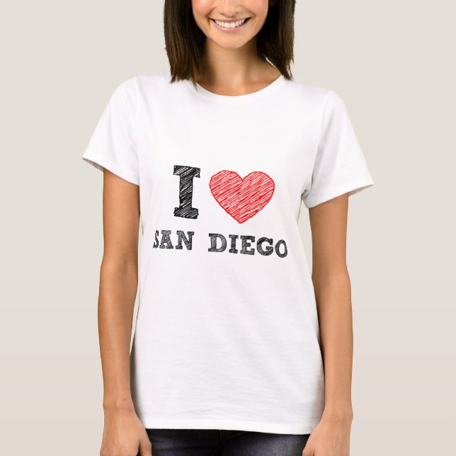 Jag älskar San Diego T Shirt (Framsida)