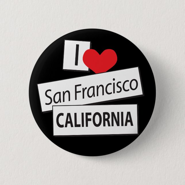 Jag älskar San Francisco Kalifornien Knapp (Framsida)