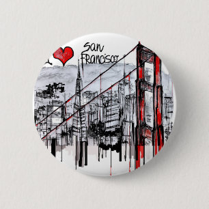 Jag älskar San Francisco Knapp