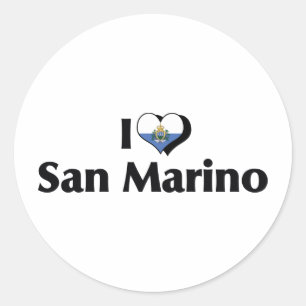 Jag älskar San Marino-flaggan Runt Klistermärke