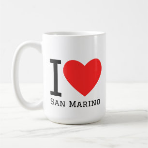 Jag älskar San Marino fyrkantig dekal Kaffemugg