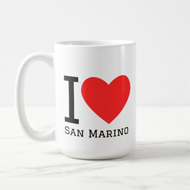Jag älskar San Marino fyrkantig dekal Kaffemugg (Vänster)
