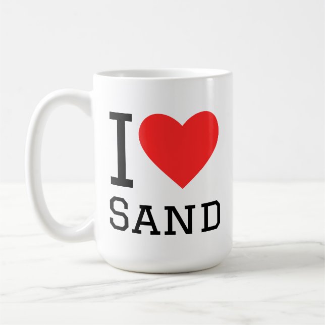Jag älskar sand kaffemugg (Vänster)