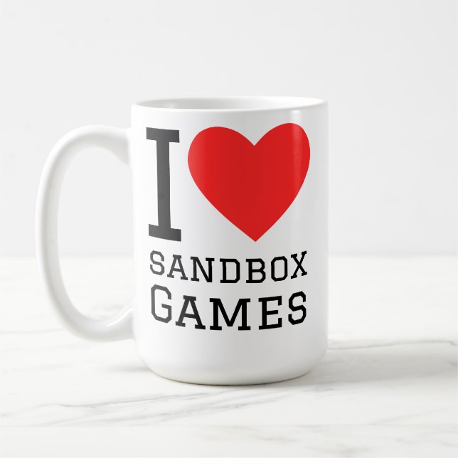 Jag älskar sandbox-spel kaffemugg (Vänster)
