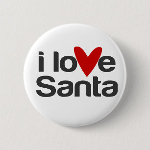 jag älskar Santa med hjärta Knapp