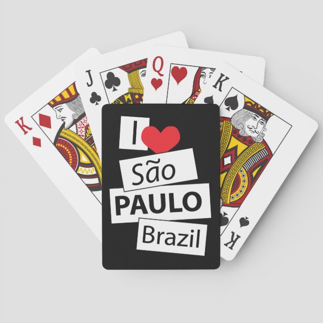 Jag älskar Sao Paulo Brasilien Spelkort (Baksidan)