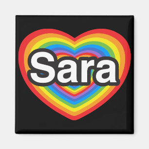 Jag älskar Sara. Jag älskar dig Sara. Hjärta Magnet