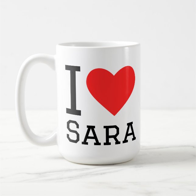 Jag älskar sara kaffemugg (Vänster)