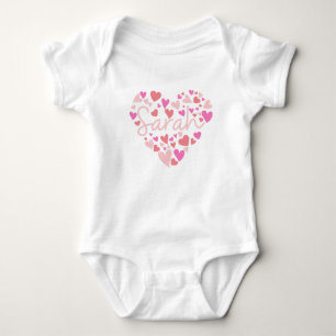 Jag älskar Sarah-hjärtan i rosa T Shirt