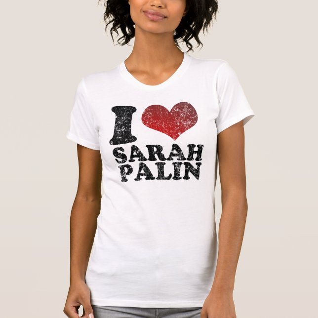 Jag älskar Sarah Palin t skjortor T-shirt (Framsida)