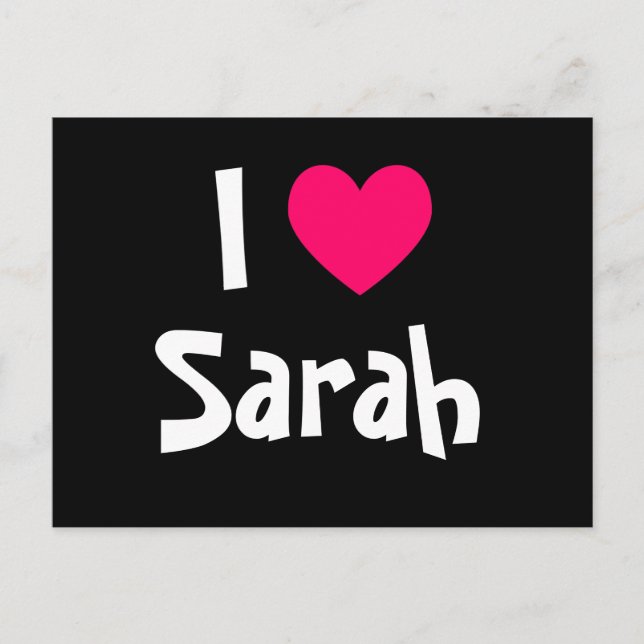 Jag älskar Sarah Vykort (Framsida)