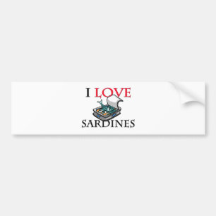 Jag älskar Sardines Bildekal
