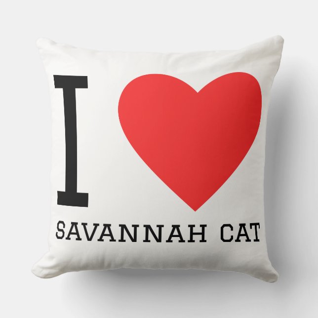 Jag älskar savannah katt kudde (Framsida)