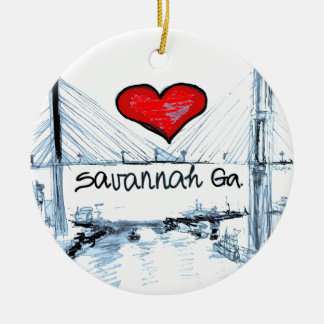 Jag älskar savannahen Ga Julgransprydnad Keramik