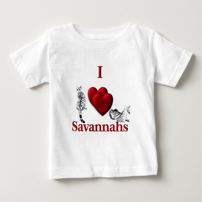 Jag älskar Savannahkatt T Shirt (Framsida)