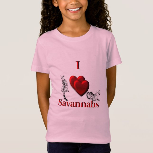 Jag älskar Savannahkatt T Shirt (Framsida)