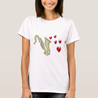 Jag älskar Saxaphone hjärtor Tee Shirt