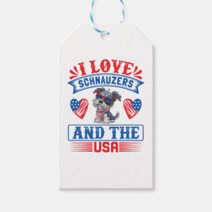 Jag älskar Schnauzer och USA Presentetikett