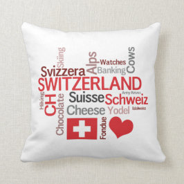 Jag älskar Schweitz roliga schweiziska klichéer Kudde