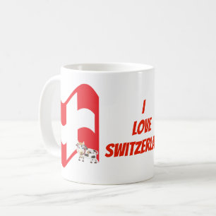 Jag älskar Schweitz schweizareflagga och Kaffemugg