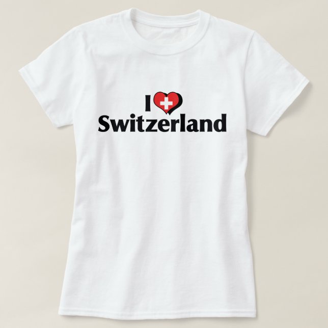 Jag älskar Schweiz Flagga Tröja (Design framsida)