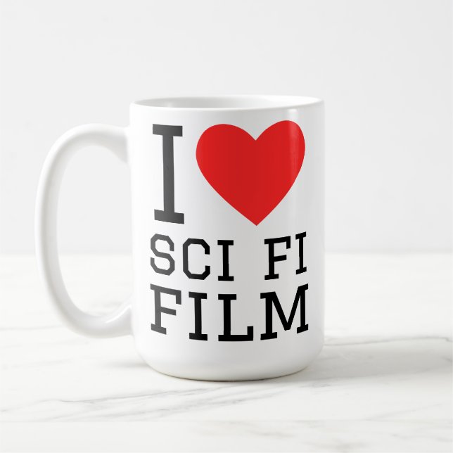 Jag älskar sci-fi-film  kaffemugg (Vänster)