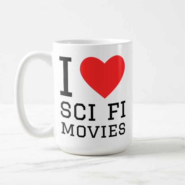 Jag älskar sci-fi-filmer kaffemugg (Vänster)