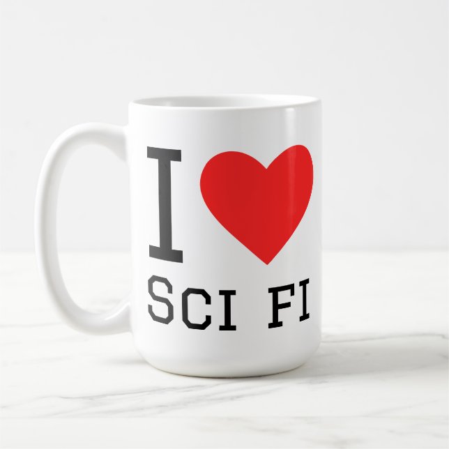 Jag älskar sci fi  kaffemugg (Vänster)