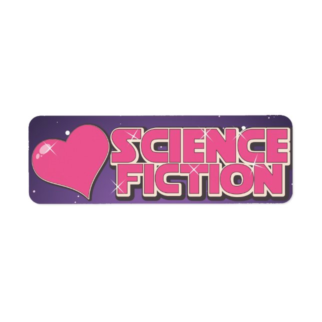 Jag älskar science fiction returadress etikett (Framsidan)