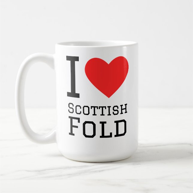 Jag älskar Scottish fold Kaffemugg (Vänster)