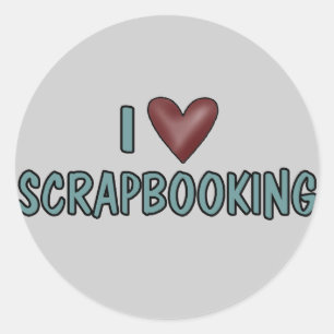 Jag älskar Scrapbooking Runt Klistermärke