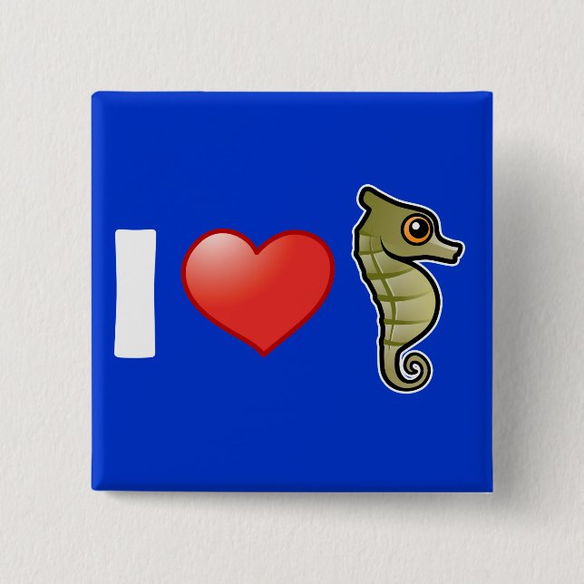 Jag älskar Seahorses Knapp (Framsida)
