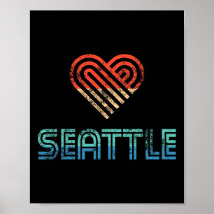 Jag älskar Seattle slitna semester present t-shirt Poster