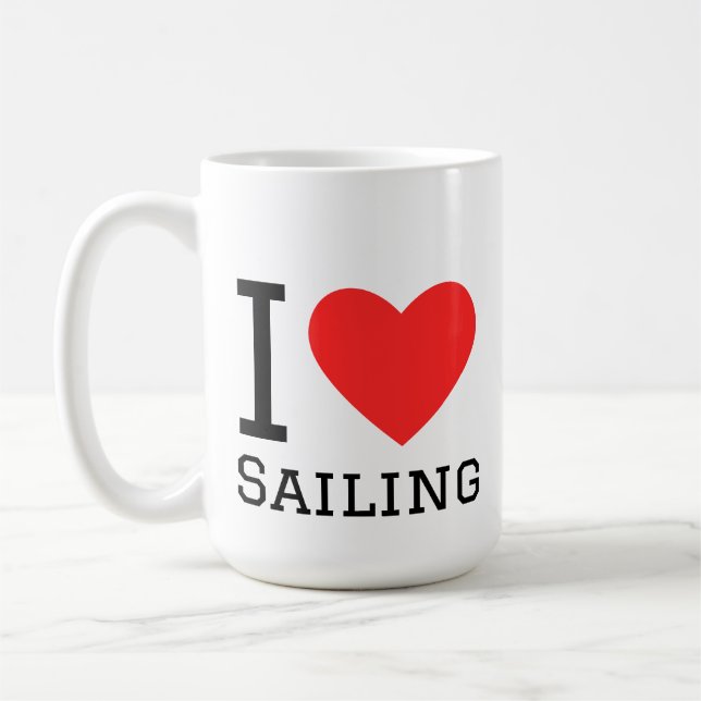 Jag älskar segling kaffemugg (Vänster)