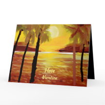 Jag älskar semester  Solnedgång Ocean Palmträd
