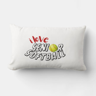 Jag älskar senior softboll kastkuddar lumbarkudde