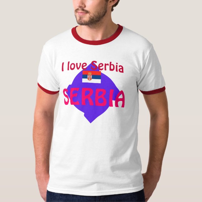 Jag älskar Serbia Tee (Framsida)