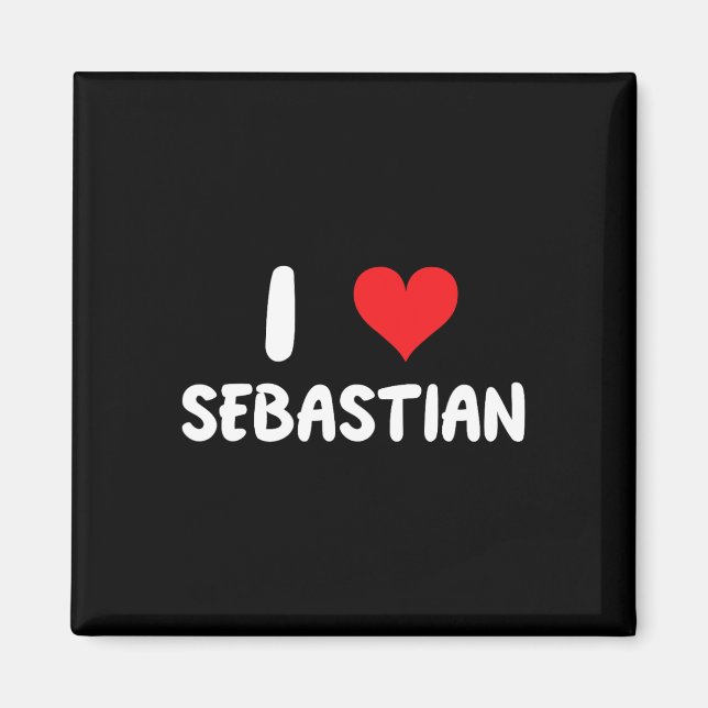 Jag älskar Sestian - Hjärta - Namn  Magnet (Framsidan)