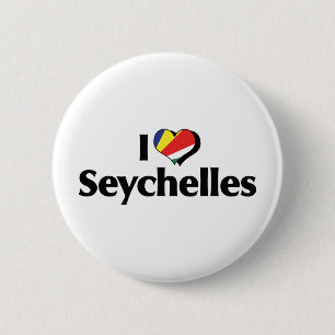 Jag älskar Seychellernas flagga Knapp