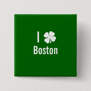 Jag älskar (shamrocken) den Boston st patricks da Knapp