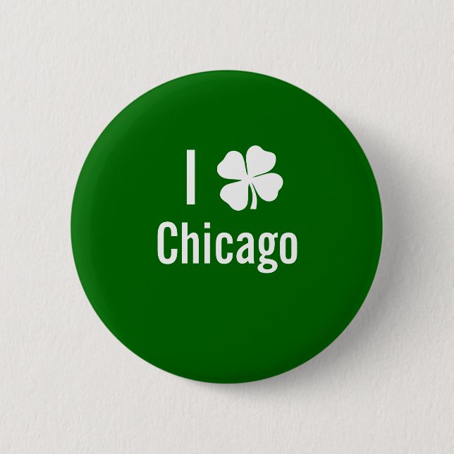 Jag älskar (shamrocken) den Chicago st patricks Knapp (Framsida)