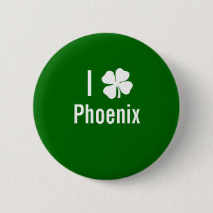 Jag älskar (shamrocken) den Phoenix st patricks Knapp