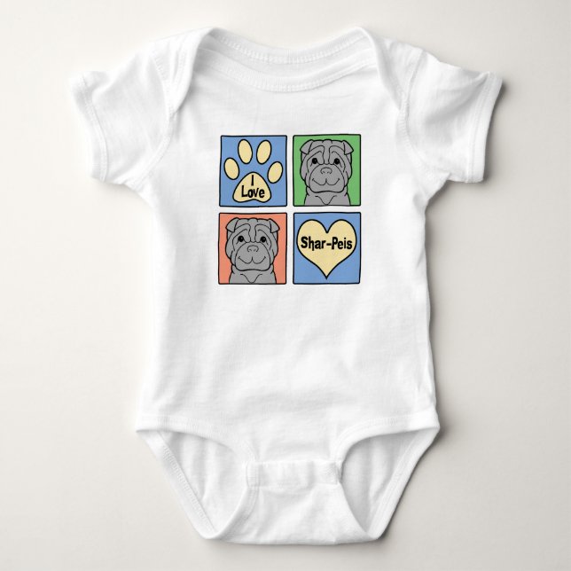Jag älskar Shar-Peis T-shirt (Framsida)